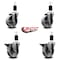 Service Caster 4'' Semi Steel Wheel Swivel 1-1/2'' Expanding Stem Caster Set 2 Brakes, 4PK SCC-EX20S414-SSS-2-PLB-2-112 - alternate 3